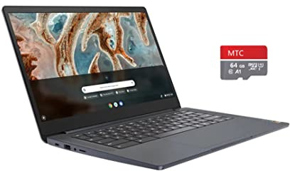 Lenovo IdeaPad 3 Chromebook 14 HD Laptop, processore Octa-Core MediaTek MT8183, ARM Mali-G72 MP3, 4 GB di RAM, 128 GB di memoria (64 GB eMMC + MTC 64 GB di memoria flash), Chrome OS, Abyss Blue