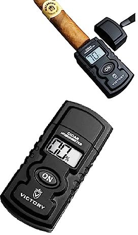 Digital Cigar Humidity Meter Portable Humidometer Electric Humidor Moisture Tester Guage Hygrometer Needle LCD Display Smoking Tobacco Accessories Father Husband Gifts