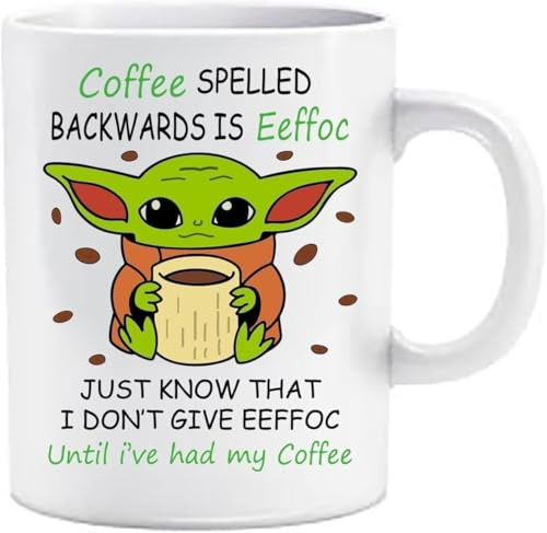 Top Banana Gifts Eeffoc - Funny Baby Yoda - Funny Humour Work Coffee Tea Gift Novelty Office Boss Ceramic White Cup 11oz Mug Tasse