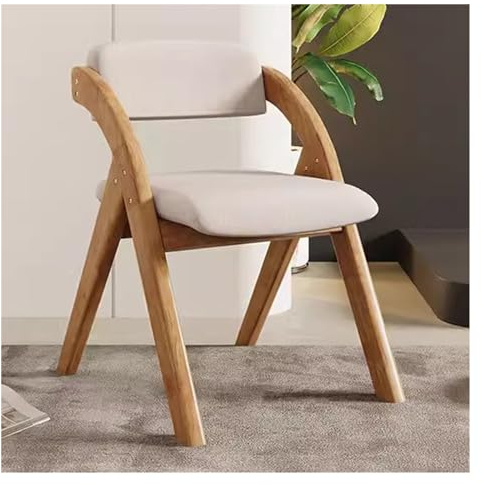 WIGSELBL Klappstühle aus Holz mit gepolsterten Sitzen, stapelbare Esszimmerstühle aus Holz mit abnehmbarem Bezug, zusätzlicher Klappstuhl für Gäste, Küche, Büro, Hochzeit (Farbe: Creme)