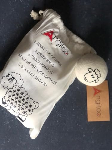 Lot de 6 boules de séchage. Balle de séchage XL pour sèche-linge 100% laine naturelle et sans produits chimiques. Une alternative à l’adoucissant