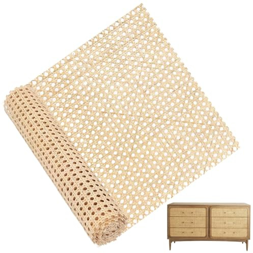 SJUNJIE Cane Webbing Rattan Roll 42x100cm Wiener Geflecht Kann Geschnitten Werden Imitat Rattan Geflecht Natürliches Rattan-Gurtband für Heimdekoration Bastelprojekte und Rattanprojekte