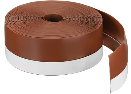 QUARKZMAN Silicone Sigillo Striscia 45mm Striscia Tenuta Silicone per Ferma Spifferi per Porte Nastro Adesivo Finestra Casa Doccia Fessure Vetro Lunghezza 12m,Marrone