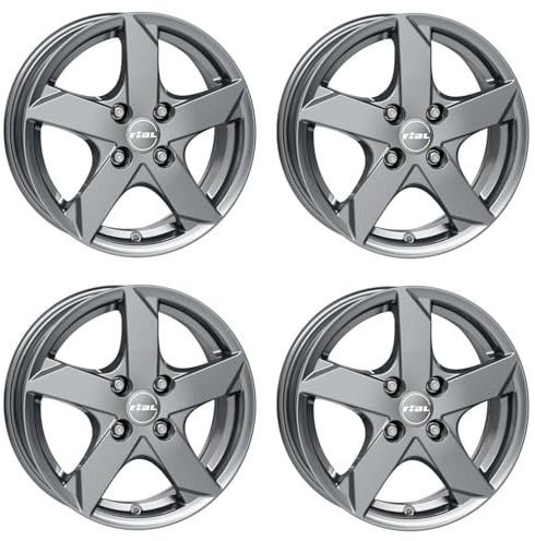 4x Rial Felgen Alufelgen Kodiak 6.0Jx15 ET23 4x108 graphit kompatibel mit PEUGEOT 1007 206 207 208 307