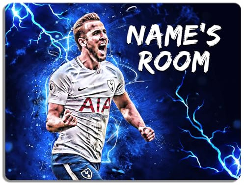 Personalised Kane Bedroom Door Sign Football Legend Room Name Plaque Children's Boys Tottenham Football Player Kids Birthday Gift NLD04