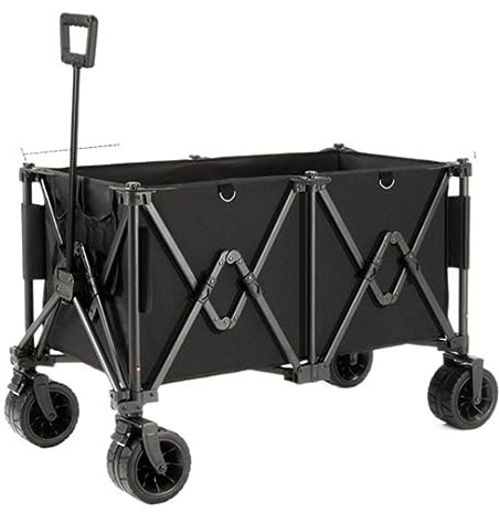 MHYSADGA Festivalwagen Campingwagen Gartenwagen Klappbarer Outdoor-Allzweckwagen Outdoor-Campingwagen Tragbarer Handwagen Mit Bremse, Garten-Allzweckwagen Strandwagen FOL