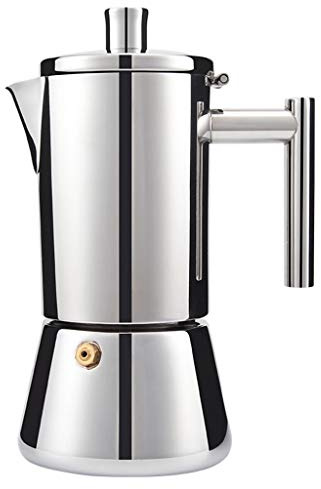 Cafetera De Estufa,Olla De Moka De Inducción,Tetera De Café Olla De Moca Cafetera De Acero Inoxidable Cocina De Inducción Calefacción Máquina De Café Expreso Cafetera(200ml)