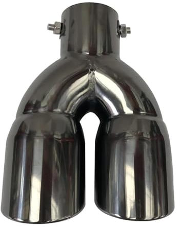 Autoersatzteile Universal Doppelauspuffblende Zum Anschrauben 63 X 76 Mm Schräg Geschnittenes Endrohr Schalldämpferblende Auspuffendstück Abdeckungen(Gerade 76mm)