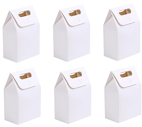 ULTECHNOVO 20stücke Keks Geschenkbox Aus Papier Faltbare Keksdosen Aus Kraftpapier Tragbare Verpackungsboxen Mit Quadratischem Boden Geeignet Für Brot Süßigkeiten Und Snacks