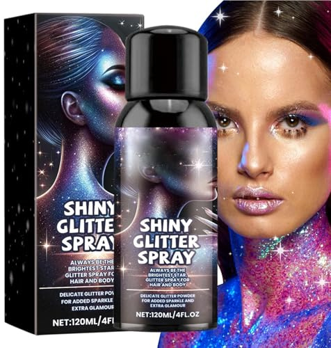 Mxshc Body Shimmer, Laque à paillettes | Spray corporel à paillettes pour le visage | Spray scintillant multifonctionnel pour le corps, les cheveux et le corps pour les scènes, les clubs, les