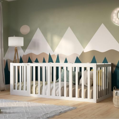 Crazy Pine Montessori Kinderbett Crazy John 140x200 cm - Weiß
