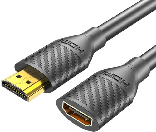 Leloco HDMI Verlängerungskabel 1m HDMI 2.0 4K@60Hz 2K@144Hz, HDMI Verlängerung Stecker auf Buchse 18Gbps HDR 3D PVC kompatibel mit TV Stick, HDTV, PS5/PS4 usw