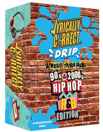 Lyrically Correct OG Waterproof 90s & 2000s Hip Hop and R&B Trivia Card Game – Durable, Splash-Proof Party for Adults, Travel, Outdoor Fun, Camping, Family Game Night