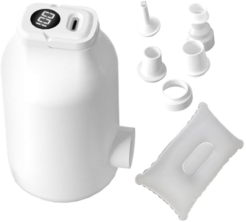 Pompa ad aria portatile per gonfiabile| Gonfiatore elettrico portatile con illuminazione e 5 terminali | Gonfiaggio di a pelo, campeggio, viaggi, piscina e barca