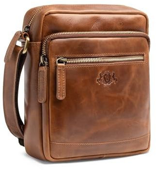 SID & VAIN kleine Umhängetasche echt Leder - Crossbody bag CLARK - Schultertasche mit Schultergurt - Ledertasche Herren und Damen handgefertigt