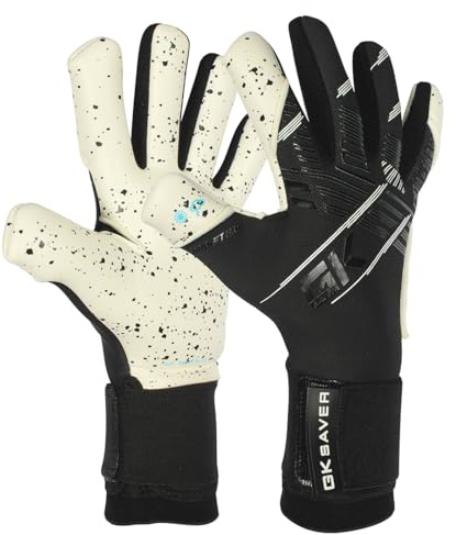 GK Saver, guanti da portiere da calcio della serie Magnet 4 a 11, antiscivolo, con presa sul palmo, guanti da portiere da calcio (Magnet Black, TAGLIA 11)