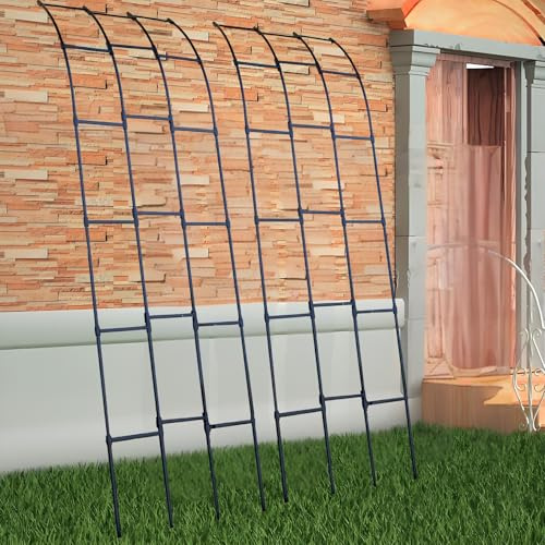 Arche de jardin en métal – Demi-arche en acier robuste pour plantes grimpantes, arche revêtue de plastique antirouille pour décoration extérieure