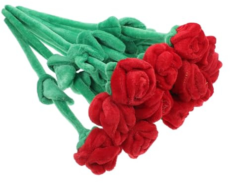 ULTECHNOVO Flores Peluche Ramo Flexible De Rosas Artificiales para DecoracióN De Hogar Oficina Y Fiesta 6X12 Piezas Ornamento Elegante para Interiores Y Exteriores