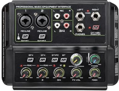 Mélangeur De Carte Son Audio À 4 Canaux Avec Effet De Réverbération 16DSP Compatible Avec L'enregistrement Sur PC Et Téléphone For La Diffusion En Direct