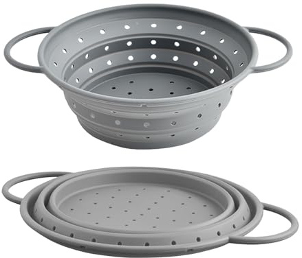 Pulle Per Alimenti - setaccio In Silicone Pieghevole, Cesotto Di Scarico Pieghevole Per Pasta, Verdure, Frutta E Uso Del, Filtro Cucina Durevole A Risparmio Spaziale Con Manici