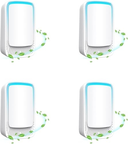 Air Purifier for Bedroom Home, 4 Packs Plug In Negative Ion Air Purifier, Portable Quiet Ioniser for Smokers, Reduces Odours from Pets/Toilet/Dust/Office/Home/Room
