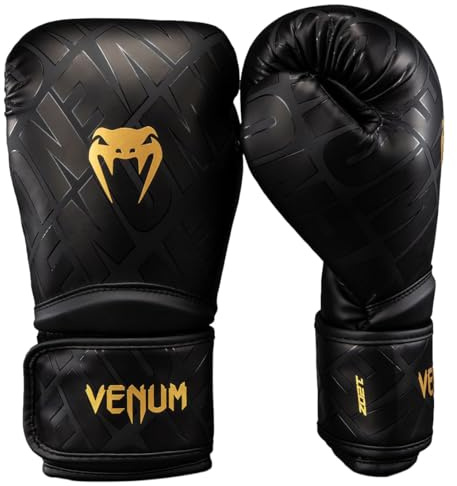 Venum Contender 1.5 XT 3D Boxing Gloves - Black-Gold 16-Ounce