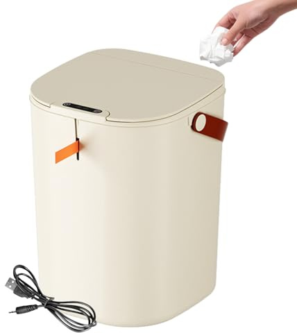 Poubelle automatique de 20 litres - Conteneur de déchets avec capteur de mouvement, poubelle de recyclage fine avec couvercle | cuisine, salle de bain, chambre, salon, organisateur, mains libres