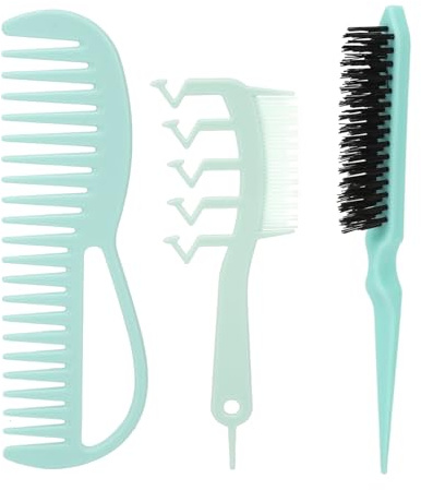 ANKROYU Set profesional de cepillos para cardar, 3 piezas, kit de peines para peinar el cabello con función de masaje del cuero cabelludo, portátil, ideal para viajes, para todo ti