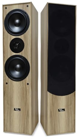 Evidence Acoustics EA700-WOOD - Paire d'enceintes Colonne HiFi/Home-Cinéma - Bass Reflex 3 Voies - 2x500W PMPO - Chêne Clair