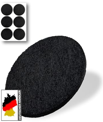 6 Stück Selbstklebende Filzgleiter (schwarz, Ø 40 mm) - stark Selbstklebende Möbelgleiter - hochwertige Filzgleiter - Stuhlgleiter aus Filz