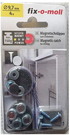 fix-o-moll Magnetschnäpper zum einbohren 9,7 mm Durchmesser - 4 Stk.