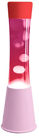 FISURA - Lavalampe pink Rosa Basis, rosa Flüssigkeit, transparent lava und roter Deckel. Lavalampe mit Ersatzbirne. Maße: 11x11 x39,5 Zentimeter