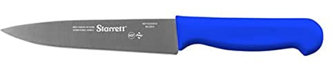Starrett Professional Stainless Steel Chefs Kitchen Knives - Narrow Triangular Profile - 6-inch (150mm) - Blue Handle