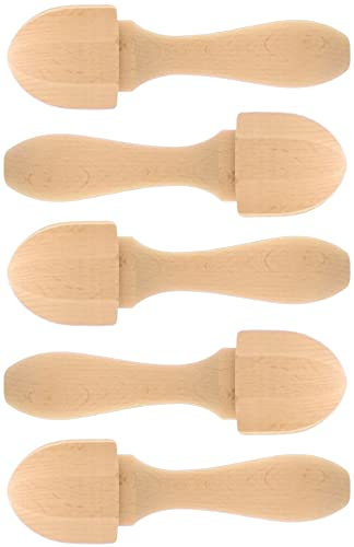teemando® Lot de 10 presse-agrumes presse-citron en bois rond 14 cm