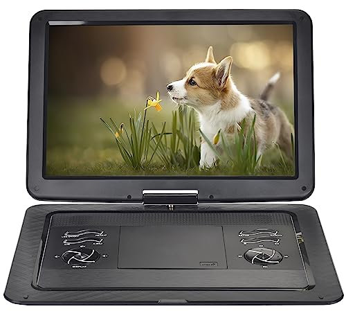 YOOHOO 19,6 Tragbarer DVD Player für Auto und Kinder mit Bildschirm 17,1 HD Bildschirm,mit akku， unterstützt alle Regionen, mehrere Regionen, Auto DVD Player für Kinder, Kopfhörer/SD/USB