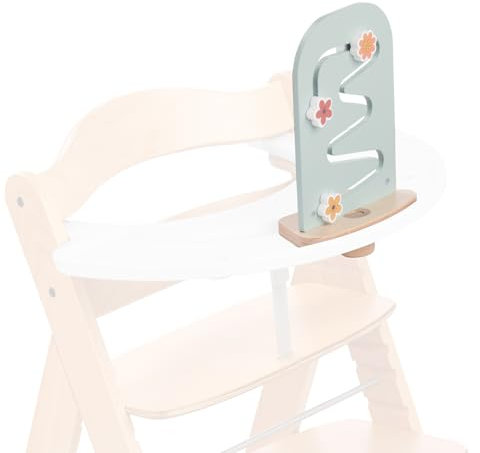hauck Play Planting S, Flowers - Blumen Motorikschleife ab 8 Monaten Kompatibel mit Play Tray Spielbrett für Alpha+, Beta+ & Arketa Holzhochstuhl, Baby Holz Spielzeug Fördert Auge Hand Koordination