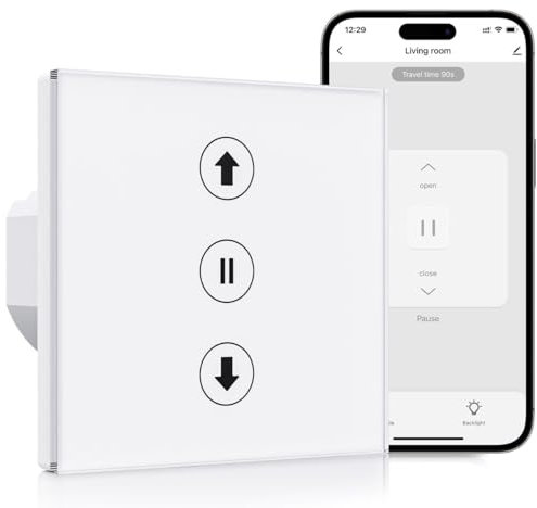 ALLEVOI Smart Rolladenschalter, Wlan Rolladen Zeitschaltuhr, Kompatibel mit Alexa/Google Home/Smart Life, Wifi Jalousien Rolladensteuerung Benötigt Nullleiter