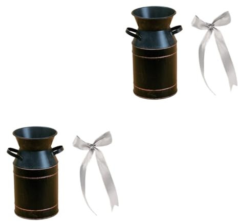 ABOOFAN 2sets Galvanised Flower Bucket Enamel Iron Floral Art Container for Home Decoration