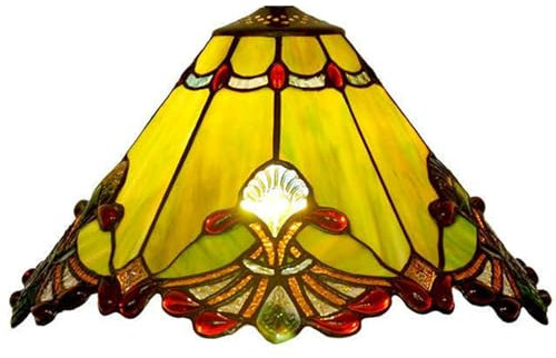 AIBOTY Mission Lampenschirm Ersatz Grün Rot Weiß Tiffany Buntglas Lampenschirm Nur Mit Kappe Passend Für Tischlampe Stehlampe Lesepult Lampe Decke Pendelleuchte Kronleuchter,Grün,13in