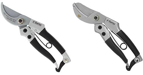 Darlac Compact Pruner Set - Bypass and Anvil Pruners Bundle for General and Heavy-Duty Pruning - SK5 Japanese Steel Blades - 16mm Cutting Capacity - Lightweight and Pocket-Sized Design