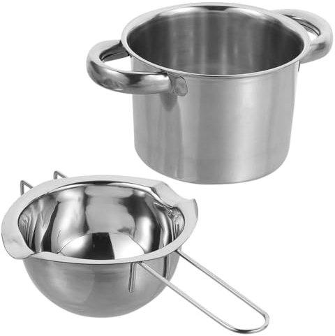 YARNOW Bain à Eau en Acier Inoxydable pour Fondre Le Chocolat, Pot De Fusion pour Bonbons, Beurre Et Fromage (16 Cm Extérieur + 600 ML Intérieur)