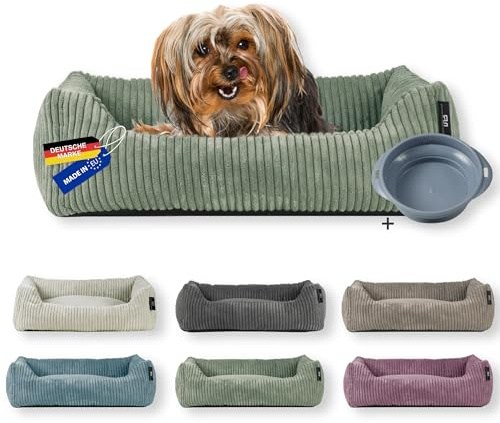Rohrschneider Hundebett, kleine Hunde, Hundekissen (Salbei, 55 x 42 cm)