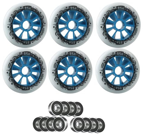Indoor/Outdoor Rollschuh Räder 6er Pack Inline Skate Rollen 90 mm 100 mm 110 mm Inline Rollen Ersatz mit ABEC 9 Kugellagern 85A Härte Erhöhte Geschwindigkeit