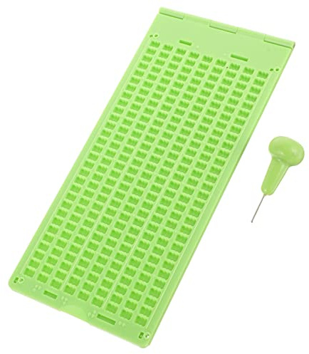 Ipetboom Tastiera Braille per Non Vedenti in Plastica 9 Righe 30 Celle Stilo Set Portatile Leggero per Scrittura Braille Apprendimento Ausilio Visivo