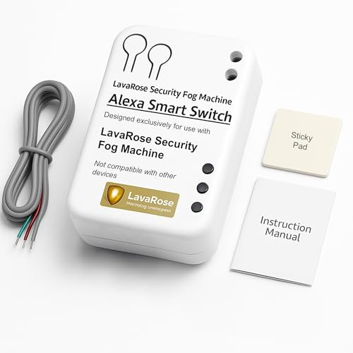 LavaRose Machine à fumée de sécurité antivol – Générateur de brouillard pour bloquer la vision afin de dissuader les voleurs, sans résidu, contrôlé à distance via l’application Smart Life ou la