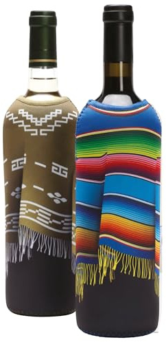Monkey Business Flaschenponchos aus Neopren, isolierte Flaschenhüllen halten Ihre Weintemperatur für länger. Kühle Flaschenabdeckungen verleihen jeder Mahlzeit oder jedem Picknick Farbe und Spaß