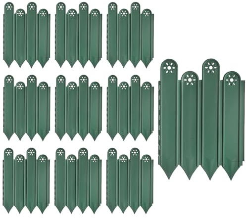 Borde para Jardín, Borde para Parterres De Flores, 10 Piezas Valla Decorativa Protectora para Césped Jardín Parterre Patio Caminos