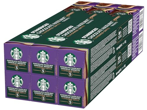STARBUCKS Chocolate Hazelnut by Nespresso, Blonde Roast,Coffee Capsules x60 | Starbucks Flavoured Coffee Pods. Premium nespresso coffee pods designed for Nespresso compatible pod coffee machines.