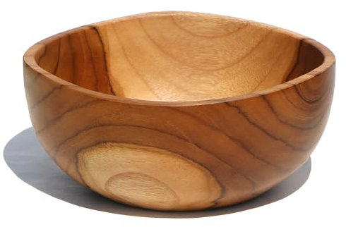 Unbekannt Exquisite 18 cm Cuenco (Madera de Teca Madera Deko Cuenco (Madera de Teca Mano Bali 03