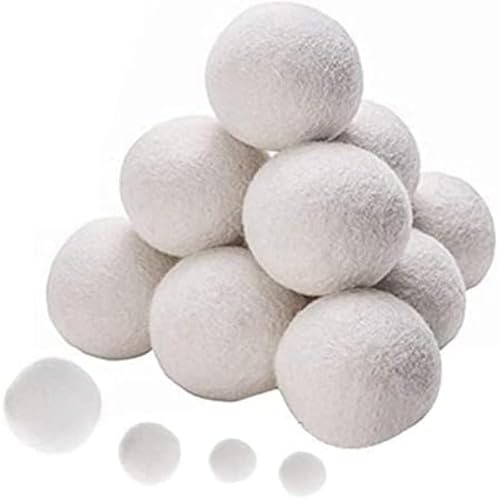 12Pcs Tumble Dryer Balls, Handmade Reusable Organic Wool Laundry Balls, for Fabric Softening, Static-Cling & Wrinkles, No Bad Odor (2cm-48pcs)